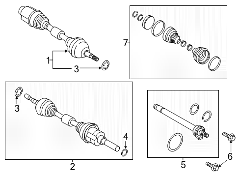 2022 Lincoln Nautilus Drive Axles - Front Boot Kit Diagram for F2GZ-3A331-F