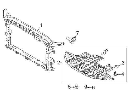 2019 Hyundai Elantra Automatic Temperature Controls Carrier Assembly-Front End Module Diagram for 64101-F3500