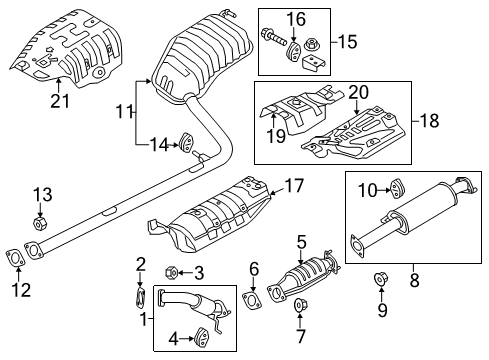 2014 Kia Optima Exhaust Components Gasket-Exhaust Pipe Diagram for 28751-2T200