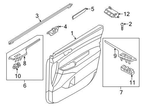 2022 Hyundai Palisade Power Seats Door Inside Handle Assembly, Left Diagram for 82610-S8000-NNB