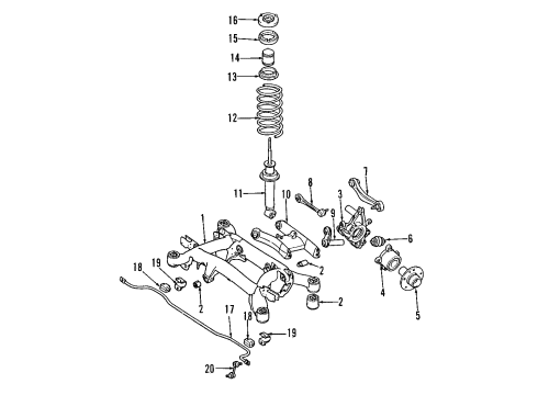2007 BMW 525i Rear Suspension Components, Lower Control Arm, Upper Control Arm, Ride Control, Stabilizer Bar Rear Shock Absorbers Diagram for 33526785986