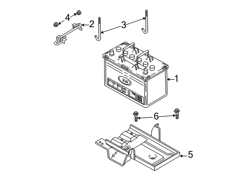 2005 Kia Sedona Battery Wiring Assembly-Front Diagram for 1K5Y267010B