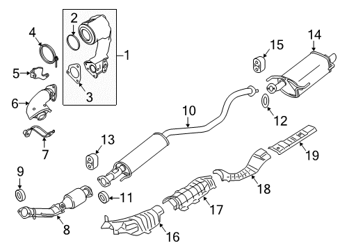 2017 Nissan Juke Exhaust Components Exhaust Muffler Assembly Diagram for 20300-3YW2A