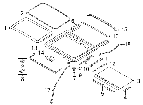 2015 BMW X4 Sunroof Handle Fan Strip Diagram for 54107309637