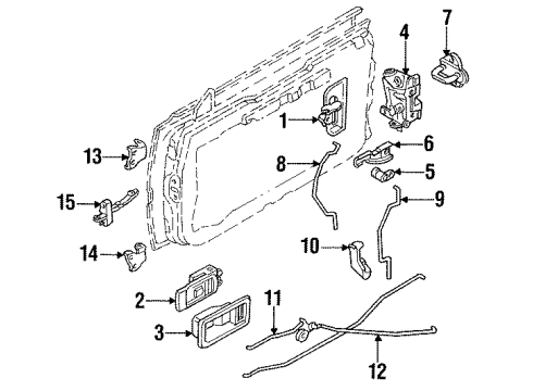 1990 Nissan Pulsar NX Lock & Hardware Front Door Outside Handle Assembly, Left Diagram for 80607-80M12