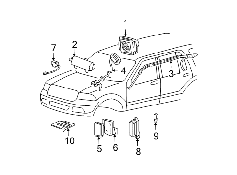 2003 Ford Expedition Air Bag Components Passenger Air Bag Diagram for 6L1Z-15044A74-AA