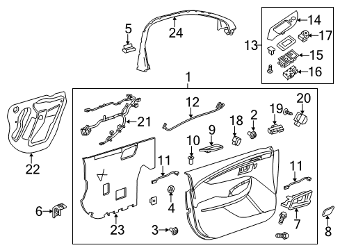 2014 Chevrolet Impala Mirrors Switch Assembly Diagram for 20962478
