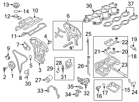 2010 Nissan GT-R Senders Oil Filter Assembly Diagram for 15208-9E01A