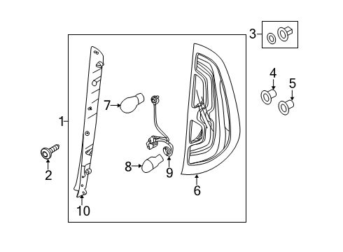 2017 Kia Soul EV Tail Lamps Lamp Assembly-Rear Combination Diagram for 92401E4010