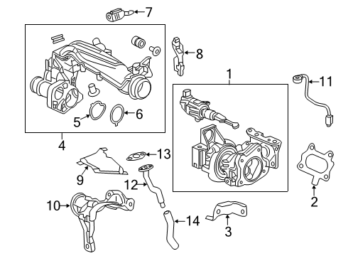 2019 Honda Civic Turbocharger Joint Assy., Turbocharger Diagram for 17270-5AA-H00