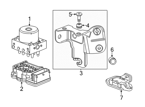 2013 Buick Encore ABS Components Yaw Sensor Diagram for 13589518