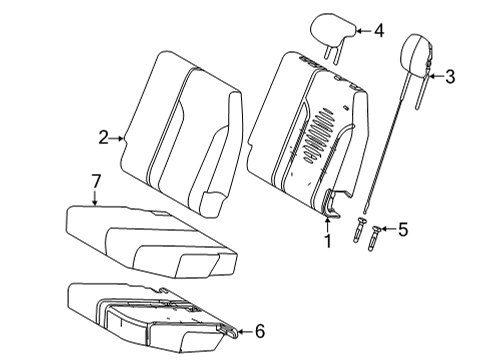 2021 Toyota Sienna Third Row Seats Cushion Cover Diagram for 79022-08270-C0