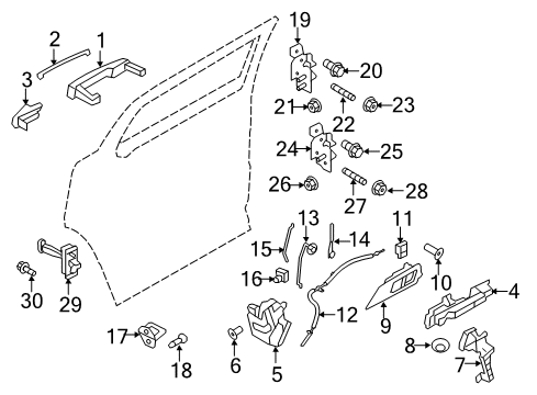 2011 Lincoln MKT Rear Door Handle Bezel Diagram for 8A5Z-5422088-AAPTM