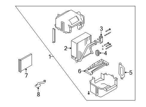 2009 Chevrolet Aveo Air Conditioner Insulator Asm, A/C Evaporator Module Diagram for 96618802