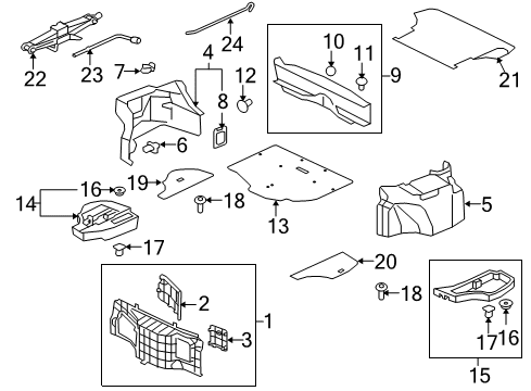 2008 Mitsubishi Lancer Interior Trim - Rear Body Wrench-Wheel Lug Nut Diagram for MR244375