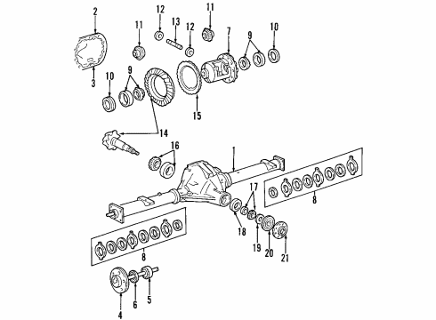 2002 Ford Expedition Rear Axle, Differential, Propeller Shaft Drive Shaft Diagram for 6L1Z-4602-A
