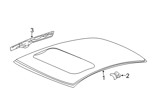 2016 Acura ILX Roof & Components Rail, Driver Side Roof Side Diagram for 64611-TV9-A00ZZ