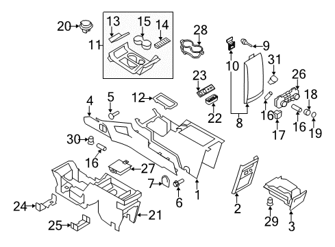 2012 Ford Flex Auxiliary Heater & A/C Led Unit Diagram for 7S4Z-13E701-AE