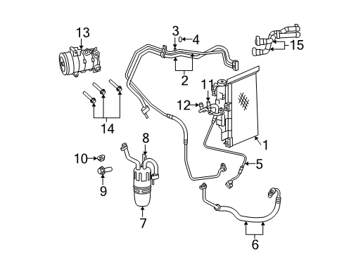 2014 Dodge Avenger A/C Condenser, Compressor & Lines Screw-ACCUMULATOR Bracket Diagram for 5189379AB