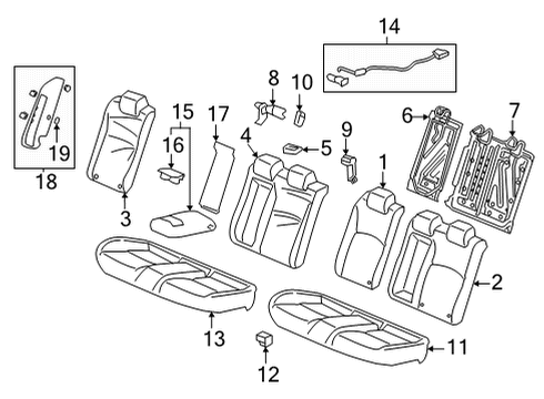 2022 Honda Civic Rear Seat Components Cover Arm*NH900L* Diagram for 82995-TBA-A41ZC