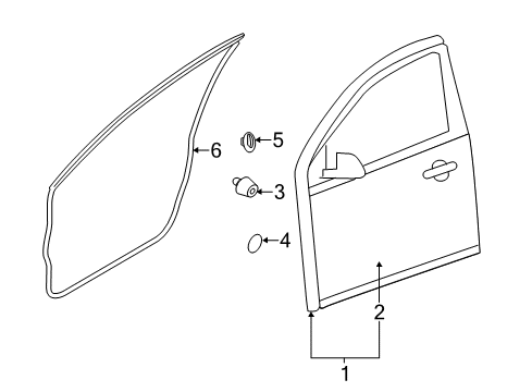 2012 Nissan Versa Front Door Panel - Front Door, Outer LH Diagram for H0153-3BAMB