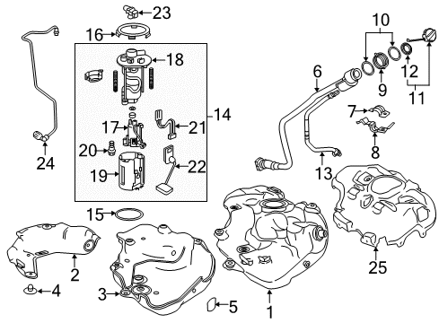 2018 Toyota Prius Prime Fuel Supply Fuel Pump Diagram for 77020-47130