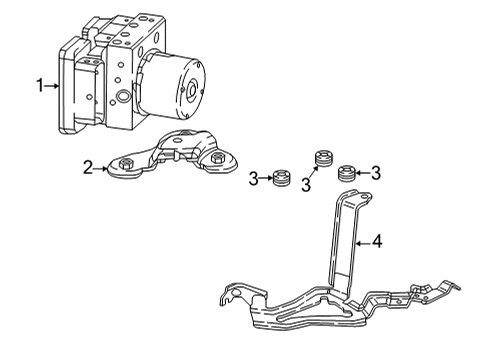 2020 Honda CR-V ABS Components BRACKET, MODULATOR Diagram for 57115-TPA-G00