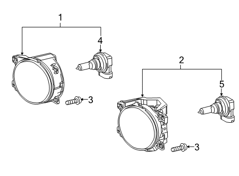 2017 Toyota RAV4 Bulbs Fog Lamp Assembly Diagram for 81220-02160