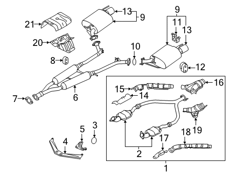 2017 Infiniti Q70 Exhaust Components Bracket-Exhaust Tube Mounting Diagram for 20713-1MC9A