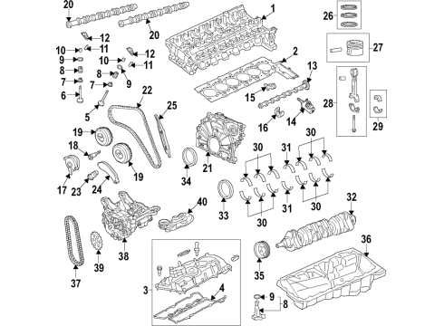 2021 Toyota GR Supra Engine Parts, Mounts, Cylinder Head & Valves, Camshaft & Timing, Variable Valve Timing, Oil Cooler, Oil Pan, Oil Pump, Crankshaft & Bearings, Pistons, Rings & Bearings Camshaft Diagram for 13502-WAA04