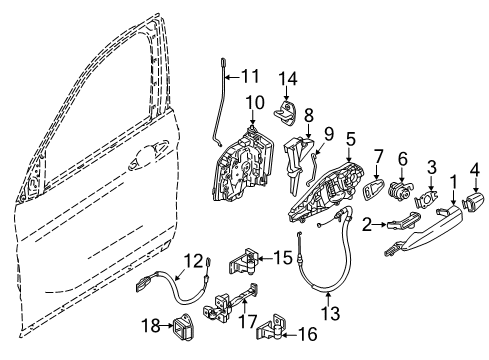 2019 BMW X1 Front Door Front Door Brake Diagram for 51217436001