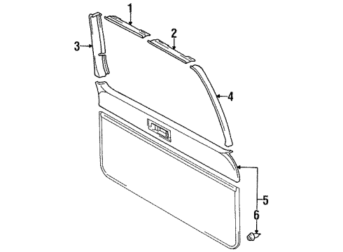 1995 Toyota Land Cruiser Interior Trim - Lift Gate Window Trim Diagram for 67938-60010-03