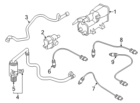2012 BMW 128i Emission Components Activated Charcoal Filter Diagram for 16137208621