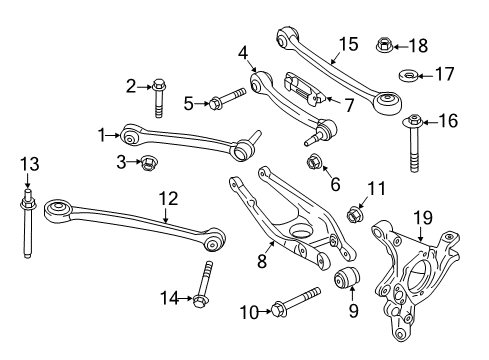 2016 BMW M4 Rear Suspension, Lower Control Arm, Upper Control Arm, Ride Control, Stabilizer Bar, Suspension Components Holder Rds, Left Diagram for 34302284731