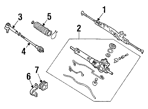 1990 Nissan Sentra Steering Gear & Linkage Gear & Linkage Power Steering Diagram for 49001-64A02