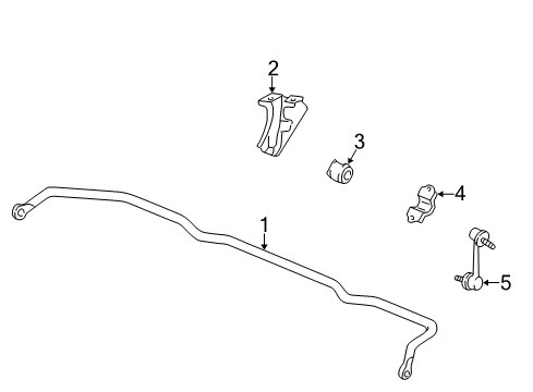 2002 Acura RL Stabilizer Bar & Components - Rear Bracket, Left Rear Stabilizer Diagram for 52318-SZ3-010