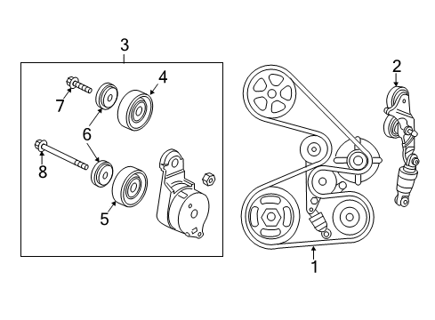 2012 Honda Pilot Belts & Pulleys Belt, Power Steering Pump Diagram for 56992-RN0-A01