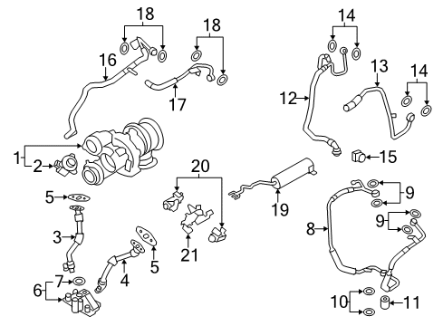 2011 BMW 750i Turbocharger Return Hose Diagram for 11537595603