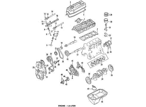 1993 Mitsubishi Eclipse Engine Parts, Mounts, Cylinder Head & Valves, Camshaft & Timing, Oil Pan, Oil Pump, Balance Shafts, Crankshaft & Bearings, Pistons, Rings & Bearings PULLEY PULLEY Diagram for MD090767