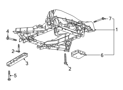 2020 Chevrolet Corvette Suspension Mounting - Rear Suspension Crossmember Diagram for 84911261