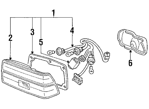 1987 Honda Prelude Tail Lamps Wire, R. Diagram for 33503-SB0-671