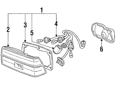 1985 Honda Prelude Tail Lamps Taillight Assy., L. Diagram for 33550-SB0-674