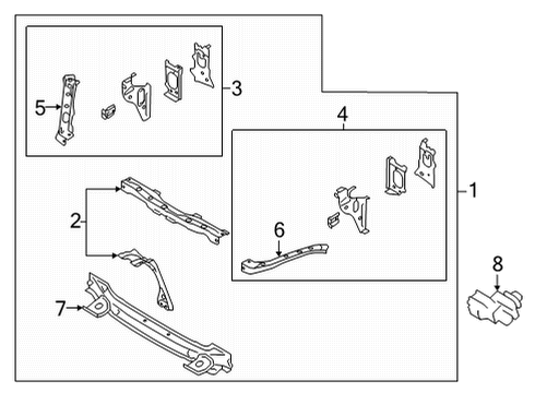 2022 Toyota GR86 Radiator Support Side Panel Diagram for SU003-09723