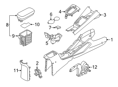 2012 Kia Rio Center Console Mat-Cup Holder Diagram for 846161W000HU