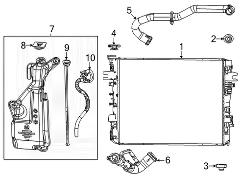 2022 Jeep Wagoneer Radiator & Components COOLANT FLUID LEVEL Diagram for 68550776AA