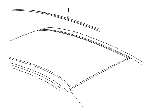 2009 Cadillac STS Exterior Trim - Roof Roof Molding Diagram for 88980965