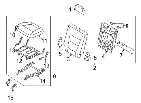 2014 Kia Sorento Third Row Seats Pad Assembly-Rear Seat Cushion Diagram for 892501U600