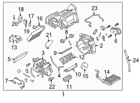 2013 Nissan Leaf A/C Evaporator & Heater Components Door Assembly-Mix Diagram for 27184-3NF1A