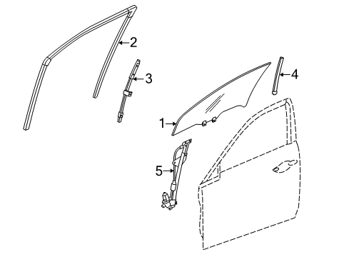 2010 Acura TSX Front Door Channel, Right Front Door Run Diagram for 72235-TL2-A01