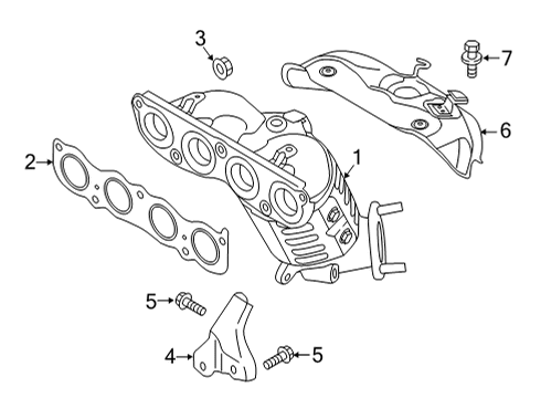 2020 Hyundai Sonata Exhaust Manifold Stay-Exhaust Manifold Diagram for 28961-2J300